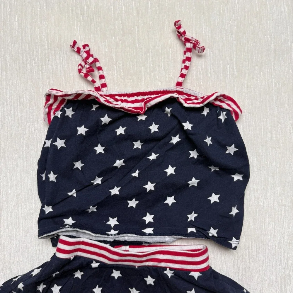 The Children's Place Patriotic Stars 2pc Skort Tank Girls 2T Navy Blue Americana